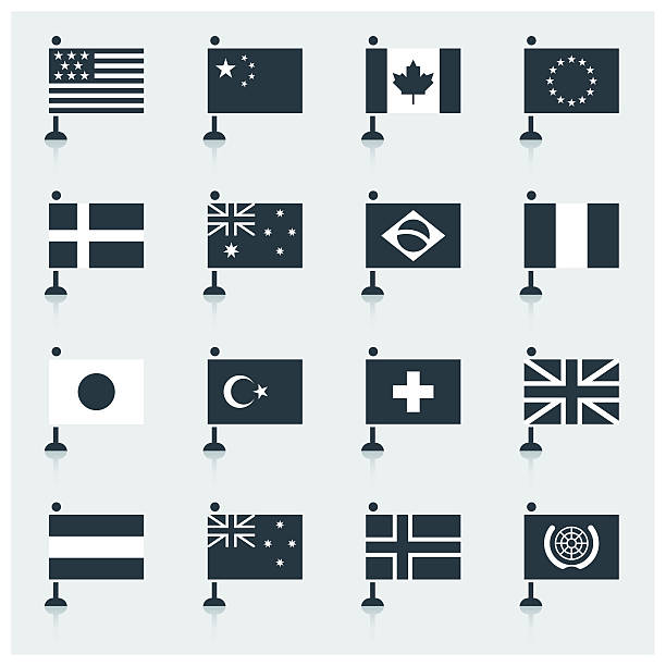flagi świata - usa netherlands stock illustrations