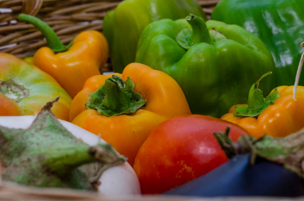 Basket with fresh vegetables
