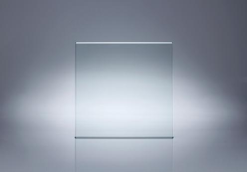 Blank glass plate with copy space