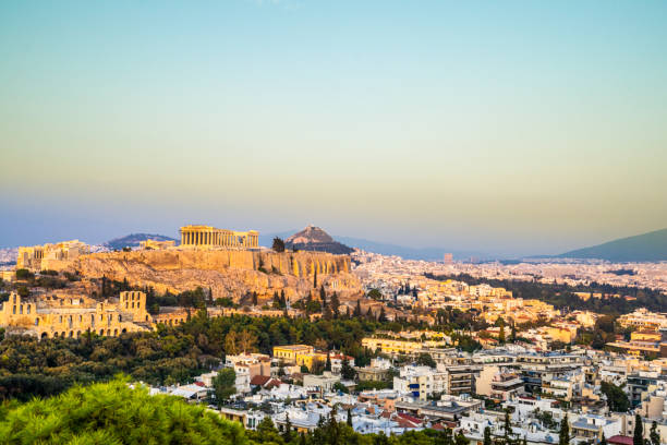 istock Acropolis from the Filopappos hill in Athens, Greece 1334687002