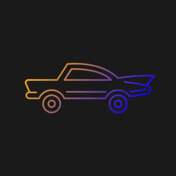 Vector illustration of Classic car gradient vector icon for dark theme