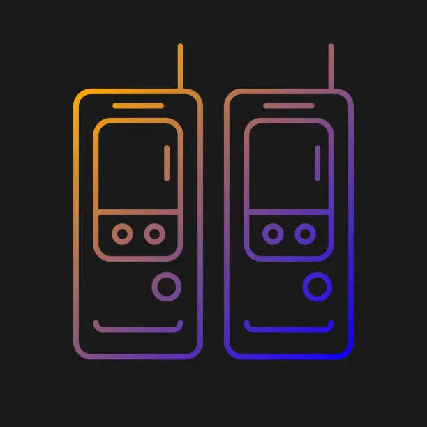 Vector illustration of Walkie-talkie gradient vector icon for dark theme