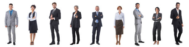Business people isolated on white Set of full length portraits Business people, managers, executives. Isolated on white background huge black woman pictures stock pictures, royalty-free photos & images