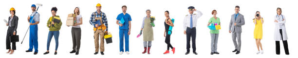 Set of professional workers stock photo
