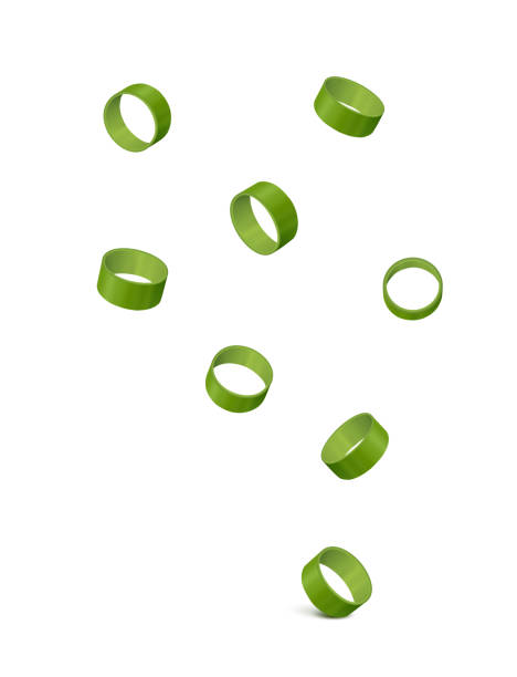 gehackte frühlingszwiebeln (grüne zwiebelscheiben) isoliert auf weißem hintergrund - frühlingszwiebel stock-grafiken, -clipart, -cartoons und -symbole