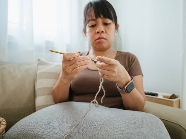 istock Women knitting knit craft. 1334694829