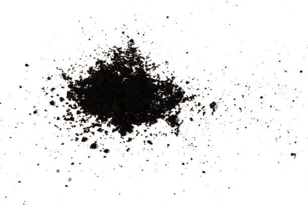 istock Black land for plant isolated on white background. 1334697314