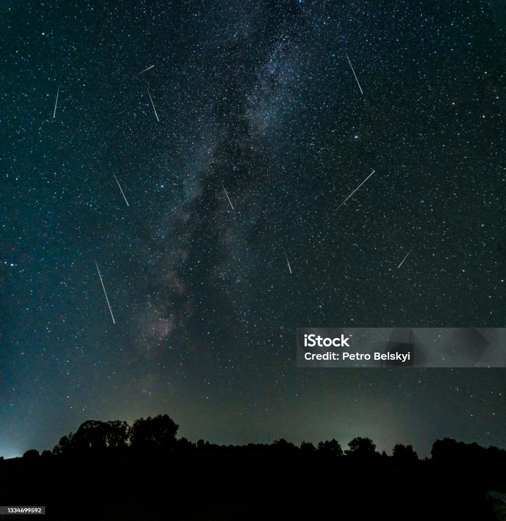 The night shots of the milky way Beautiful night shots of the Milky Way on the Perceids meteor shower Perseids Stock Photo