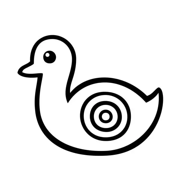 Vector illustration of Target Duck Doodle 5