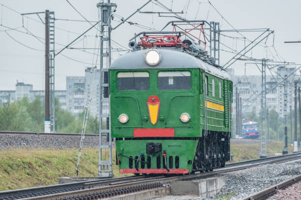 istock Freight retro electric locomotive. 1334702620
