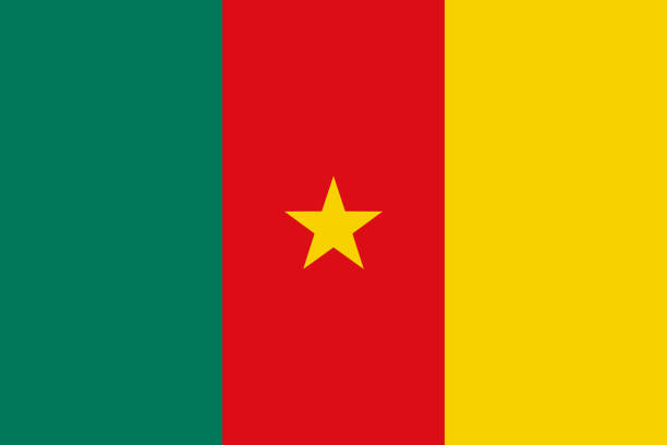 Cameroon African Country Flag vector art illustration