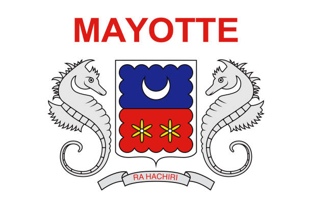 Department of Mayotte African Country Flag Department of Mayotte national flag icon in the correct aspect ratio. File is built in the CMYK color space for optimal printing, and can easily be converted to RGB without any color shifts. mayotte stock illustrations