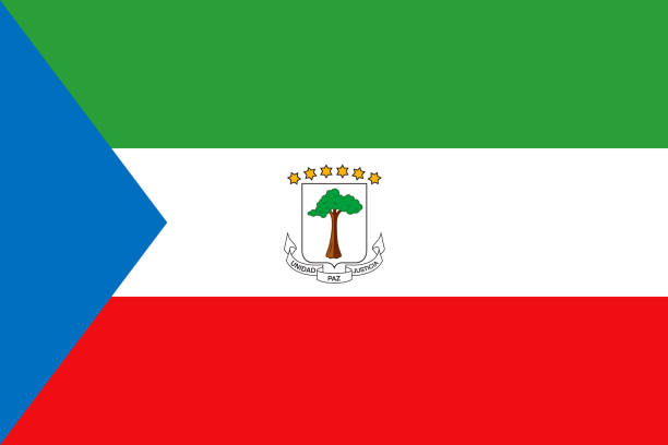 ilustraciones, imágenes clip art, dibujos animados e iconos de stock de guinea ecuatorial bandera del país africano - bandera de guinea ecuatorial