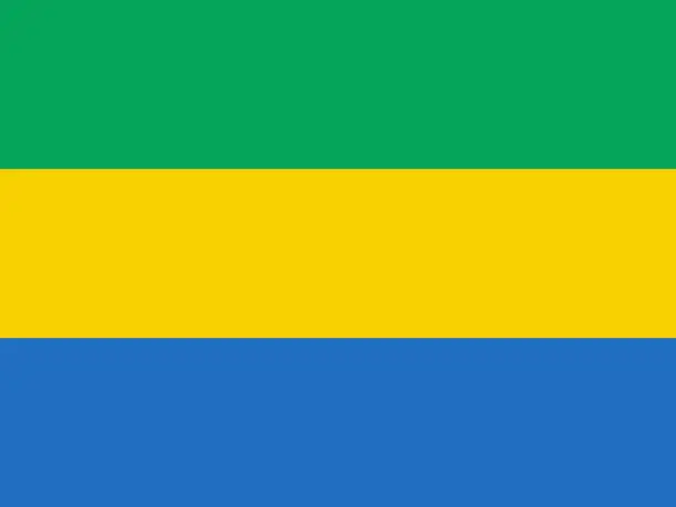 Vector illustration of Gabon African Country Flag