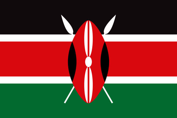 Kenya African Country Flag Kenya national flag icon in the correct aspect ratio. File is built in the CMYK color space for optimal printing, and can easily be converted to RGB without any color shifts. kenya stock illustrations