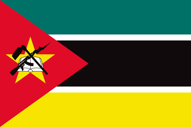 Mozambique African Country Flag Mozambique national flag icon in the correct aspect ratio. File is built in the CMYK color space for optimal printing, and can easily be converted to RGB without any color shifts. bayonet stock illustrations