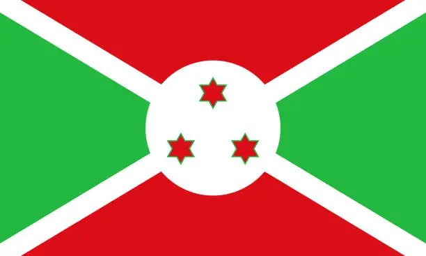Vector illustration of Republic of Burundi African Country Flag