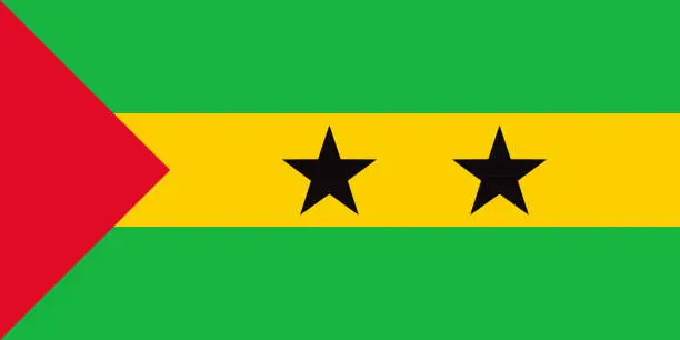 Vector illustration of Sao Tome and Principe African Country Flag