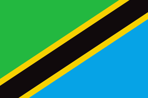 Tanzania African Country Flag Tanzania national flag icon in the correct aspect ratio. File is built in the CMYK color space for optimal printing, and can easily be converted to RGB without any color shifts. tanzania stock illustrations