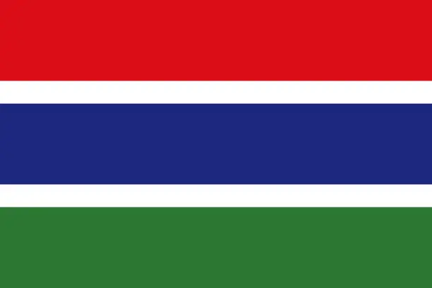 Vector illustration of The Gambia African Country Flag