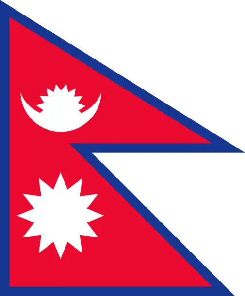 Vector illustration of Federal Democratic Republic of Nepal Asia Flag