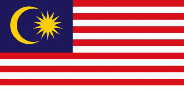 Vector illustration of Malaysia Asia Flag