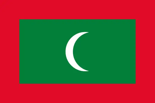 Vector illustration of Republic of Maldives Asia Flag