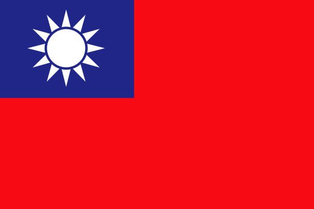 台湾(中華民国)アジア旗 ベクターアートイラスト