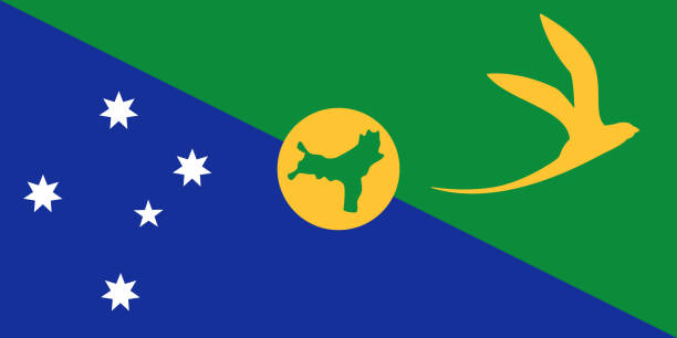 Territory of Christmas Island Asia Flag The flag of the Territory of Christmas Island. Drawn in the correct aspect ratio. File is built in the CMYK color space for optimal printing, and can easily be converted to RGB without any color shifts. southern cross stock illustrations