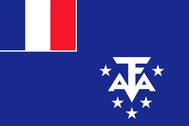Vector illustration of The French Southern and Antarctic Lands Asia Flag