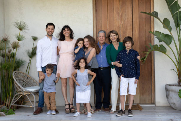 Multigeneration argentinian family  portrait stock photo