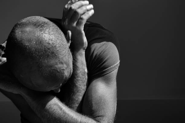 istock A muscular middle-aged man hugged himself and suffered 1334716820