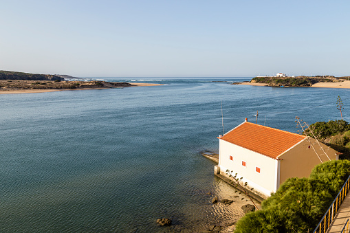 Vila Nova de Milfontes with Rio Mira and Atlantic Ocean, Alentejo, Portugal