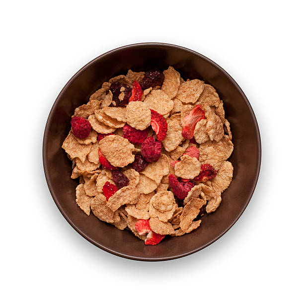 istock Bowl of granola cereals on white background 133472509