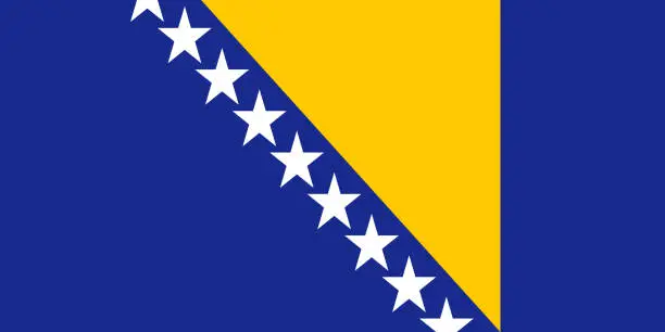 Vector illustration of Bosnia and Herzegovina Europe Flag