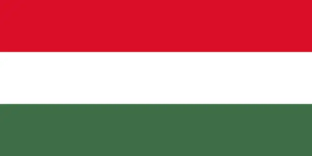 Vector illustration of Hungary Europe Flag