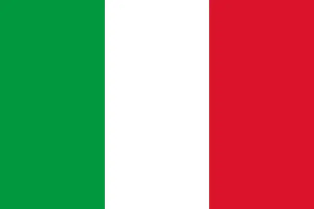 Vector illustration of Italian Republic (Italy) Europe Flag