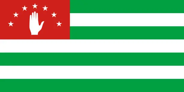 Vector illustration of Republic of Abkhazia Europe Flag
