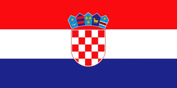 Vector illustration of Republic of Croatia Europe Flag