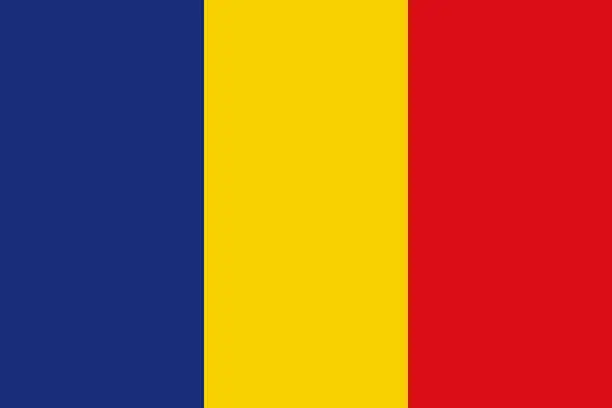 Vector illustration of Romania Europe Flag