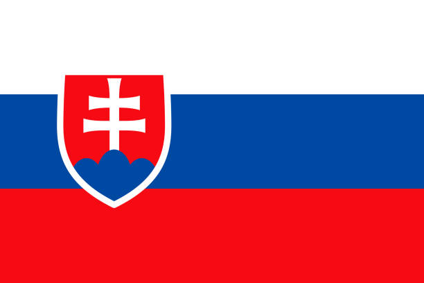 slovak republic (slovakia) europe flag - slovakia stock illustrations