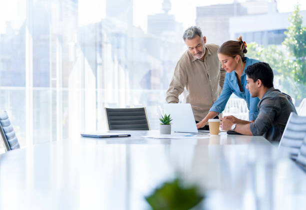 group of business people working. - board room business meeting office imagens e fotografias de stock