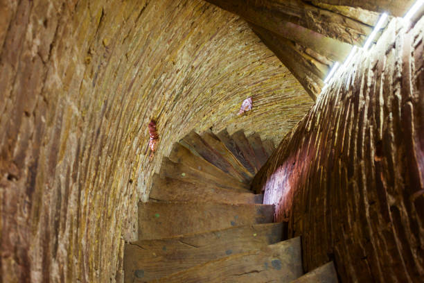 Stairs inside the Islam Khodja Minaret at the Itchan Kala, the walled inner town of the city of Khiva in Uzbekistan