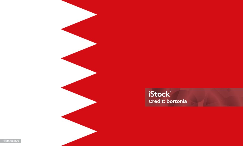 Kingdom of Bahrain Flag The flag of the Kingdom of Bahrain. Drawn in the correct aspect ratio. File is built in the CMYK color space for optimal printing, and can easily be converted to RGB without any color shifts. Bahraini Flag stock vector