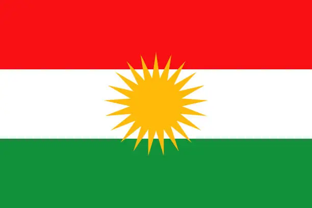 Vector illustration of Kurdistan Region Flag