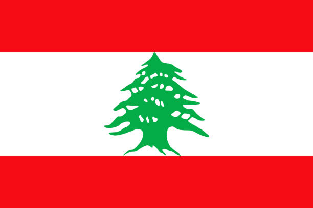 bendera republik lebanon (lebanon) - bendera lebanon ilustrasi stok