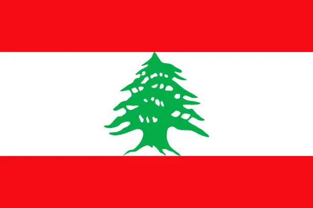 Vector illustration of Lebanese Republic (Lebanon) Flag