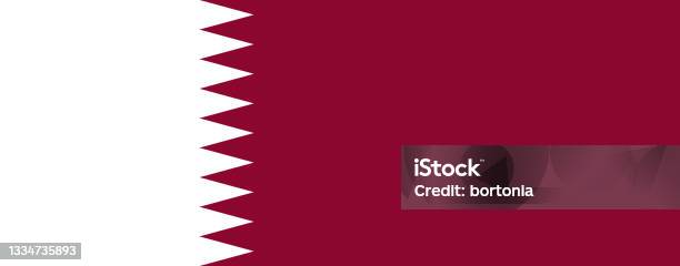 Qatar Flag Stock Illustration - Download Image Now - Qatari Flag, Illustration, Vector