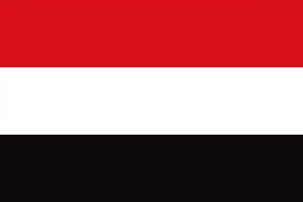 Vector illustration of Republic of Yemen Flag