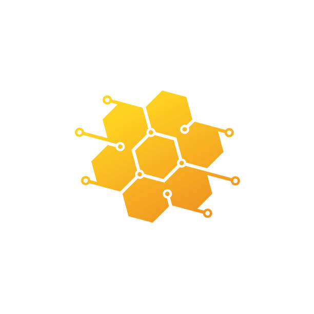 Honeycomb logo template design Honeycomb logo template design beehive stock illustrations